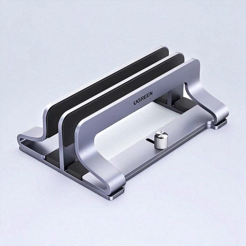 Gris - 2 emplacements Support Ordinateur Portable Vertical Ajustable 12-26mm