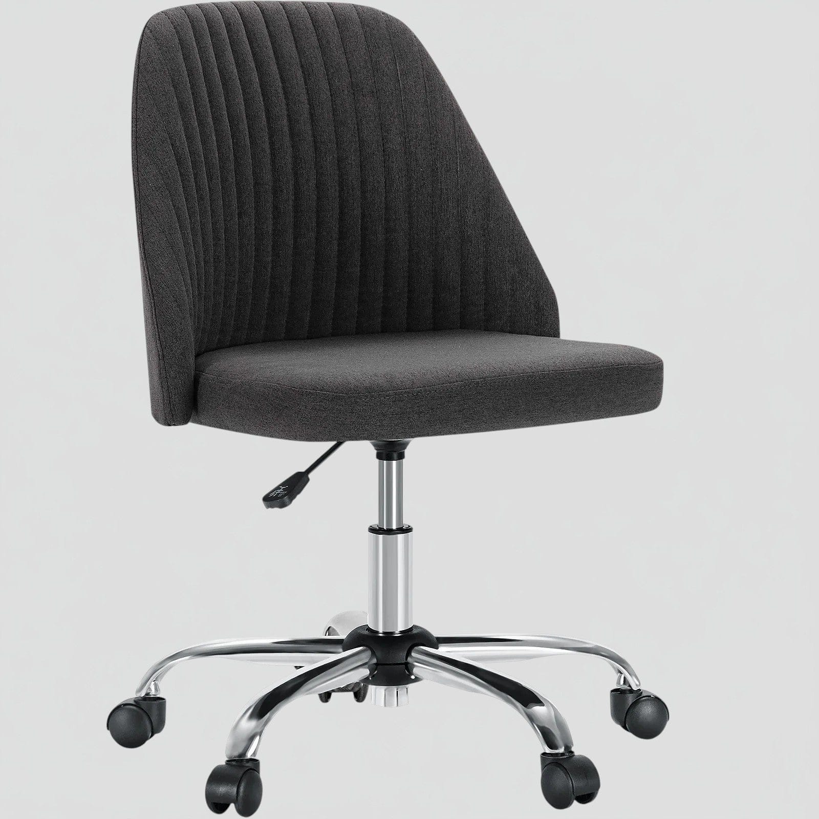 Gris Chaise de Bureau Pivotante Compacte - Design Moderne avec Roulettes