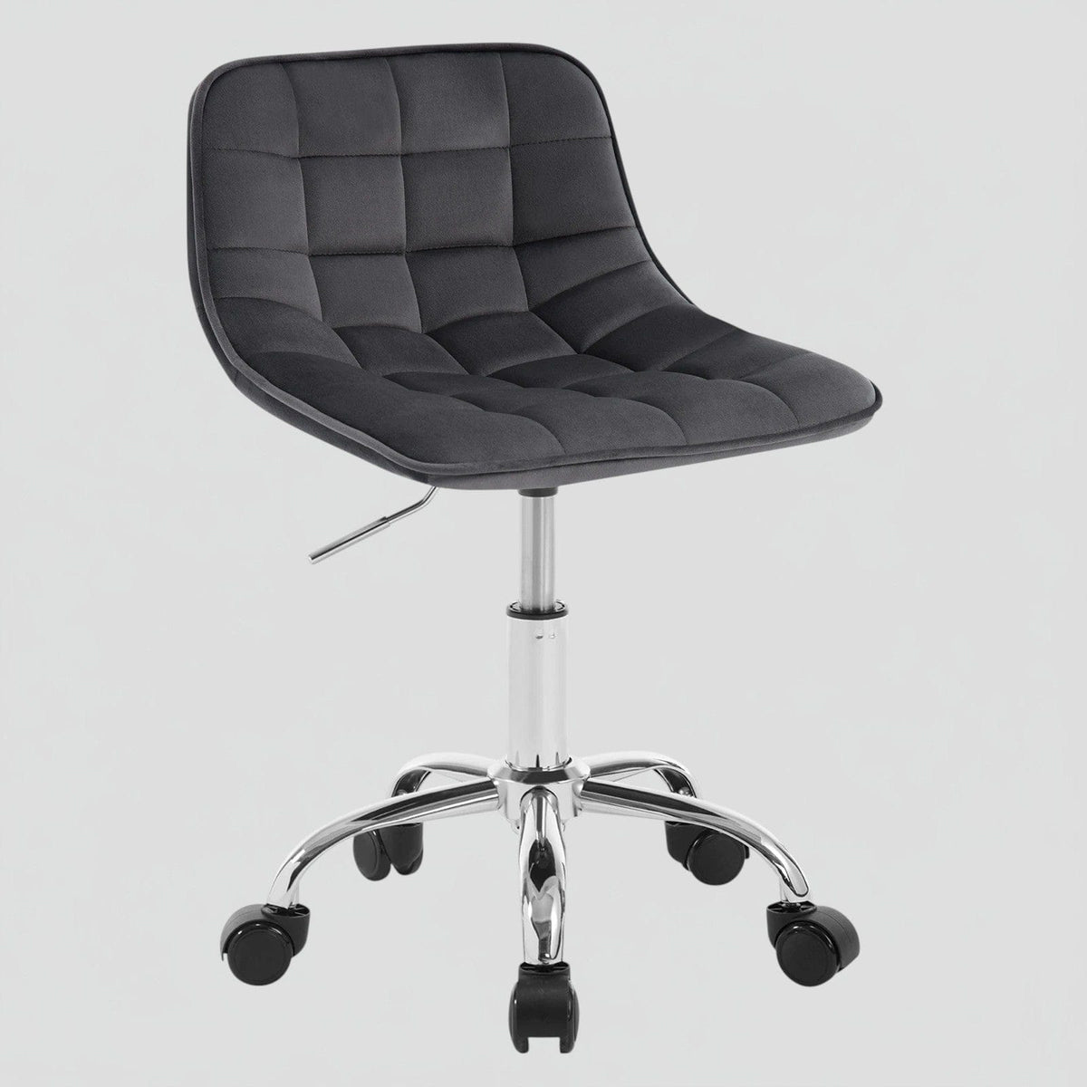 Gris Chaise de Bureau Pivotante en Velours avec Dossier Ergonomique et Réglage en Hauteur