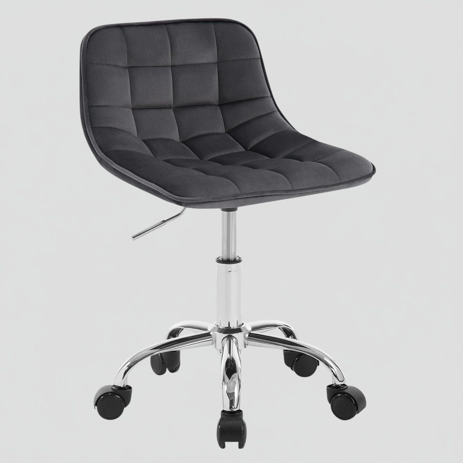 Gris Chaise de Bureau Pivotante en Velours avec Dossier Ergonomique et Réglage en Hauteur