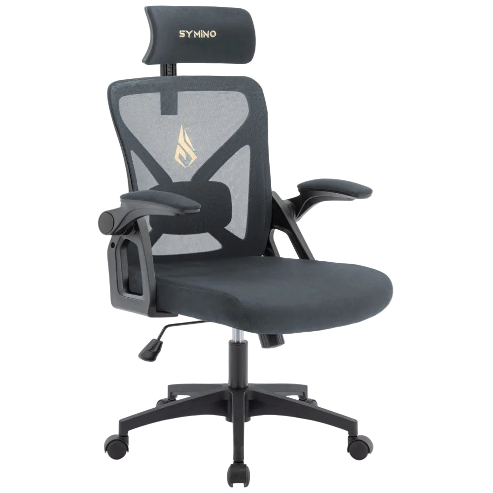 Gris Chaise Ergonomique de Bureau avec Appui-Tête Réglable et Support Lombaire - Dossier Mesh Respirant