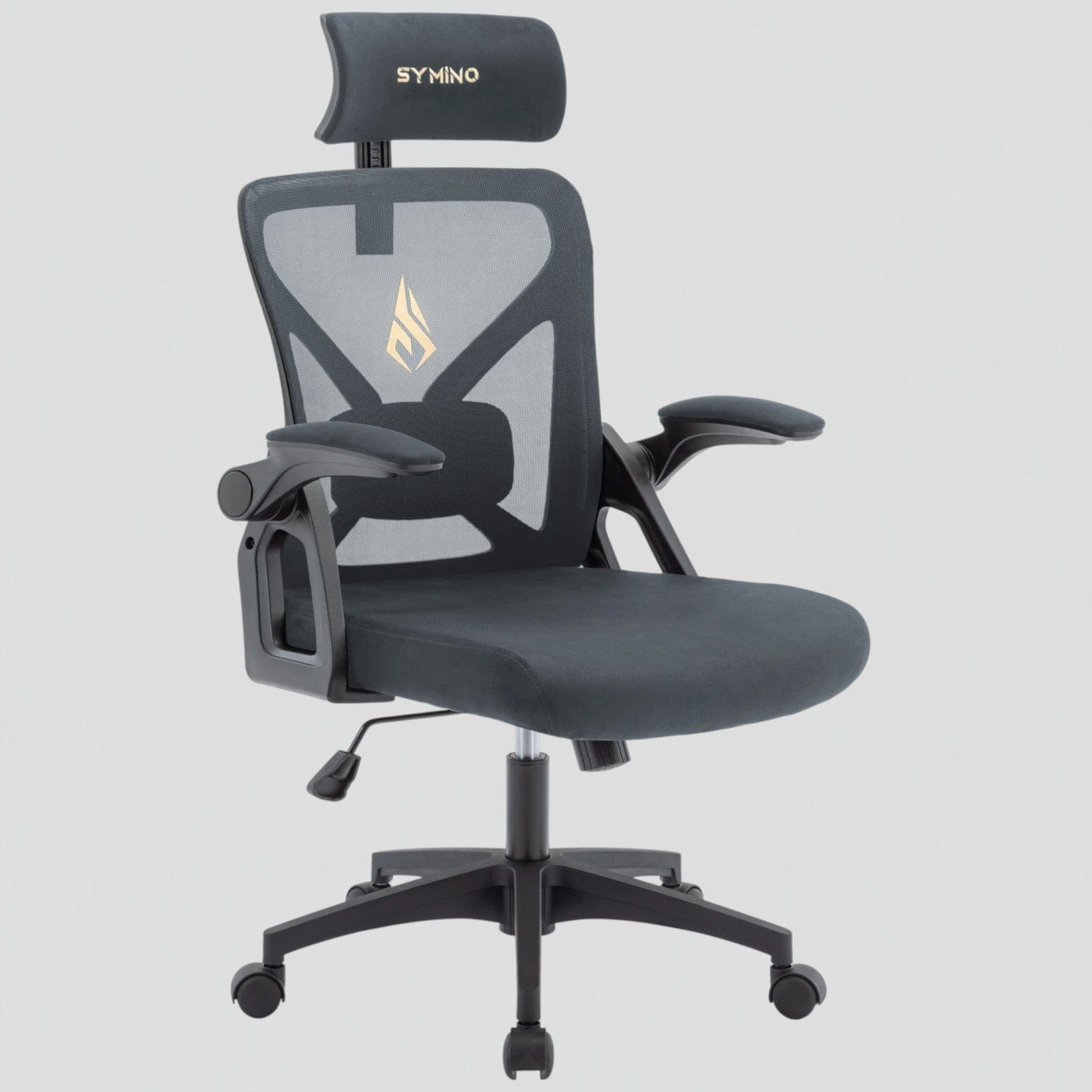 Gris Chaise Ergonomique de Bureau avec Appui-Tête Réglable et Support Lombaire - Dossier Mesh Respirant