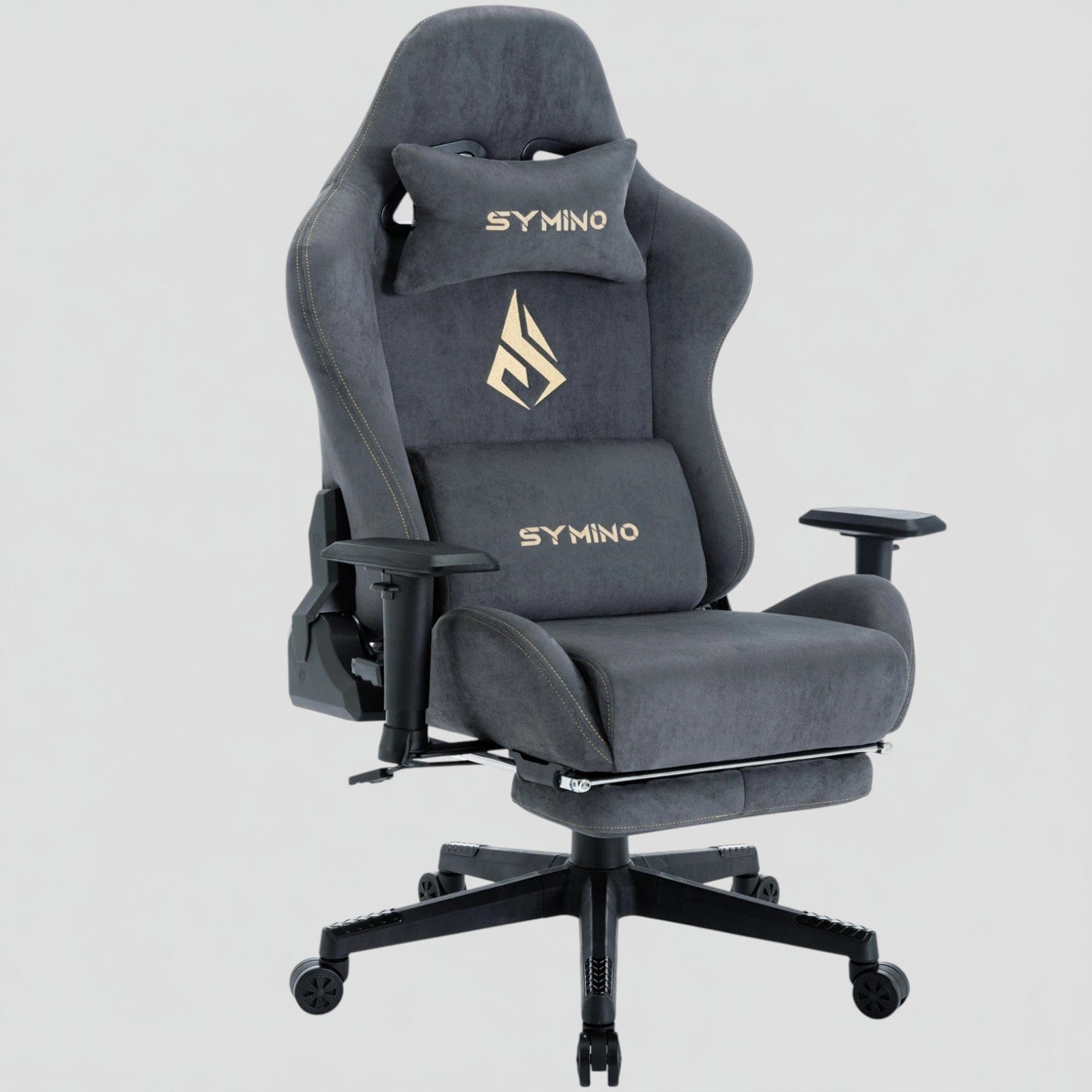 Gris Chaise Gaming Ergonomique avec Repose-Pieds - Fauteuil Bureau Respirant Inclinable 150°