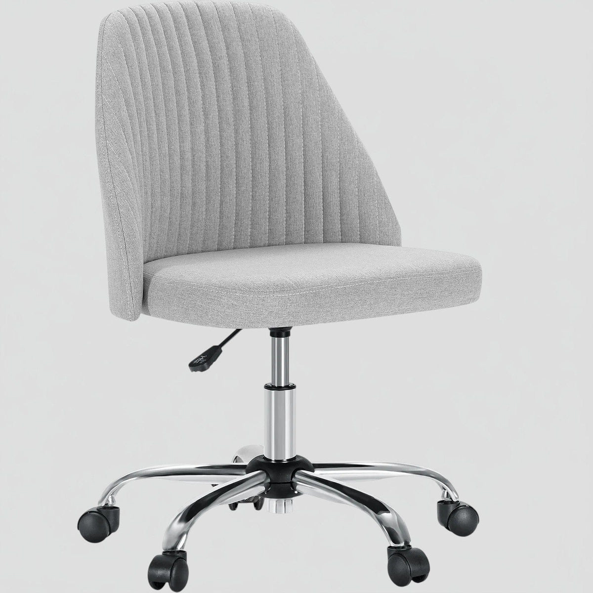 Gris clair Chaise de Bureau Pivotante Compacte - Design Moderne avec Roulettes