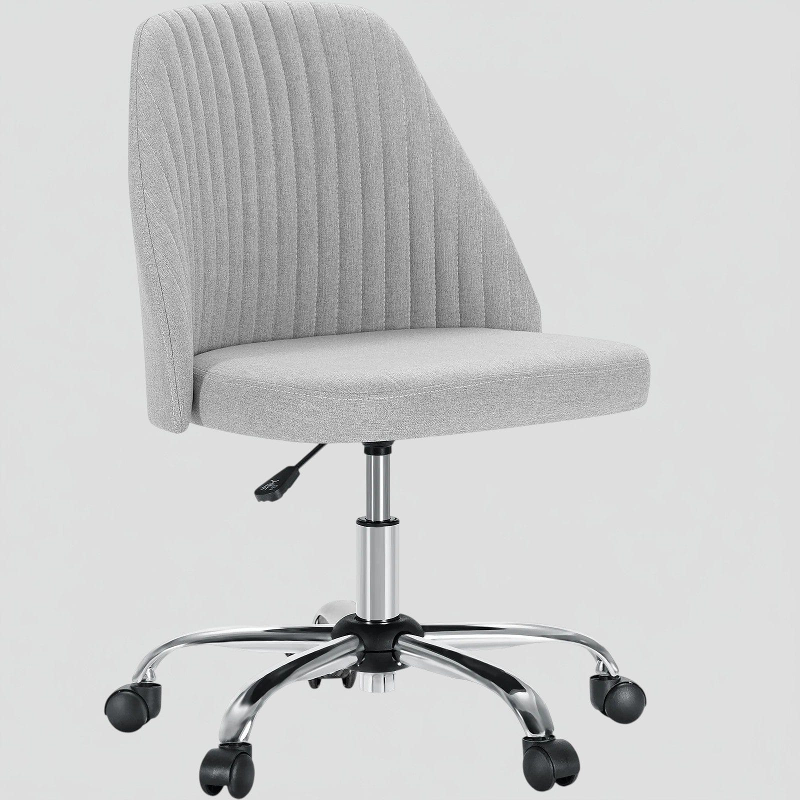 Gris clair Chaise de Bureau Pivotante Compacte - Design Moderne avec Roulettes