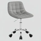 Gris clair Chaise de Bureau Pivotante en Velours avec Dossier Ergonomique et Réglage en Hauteur