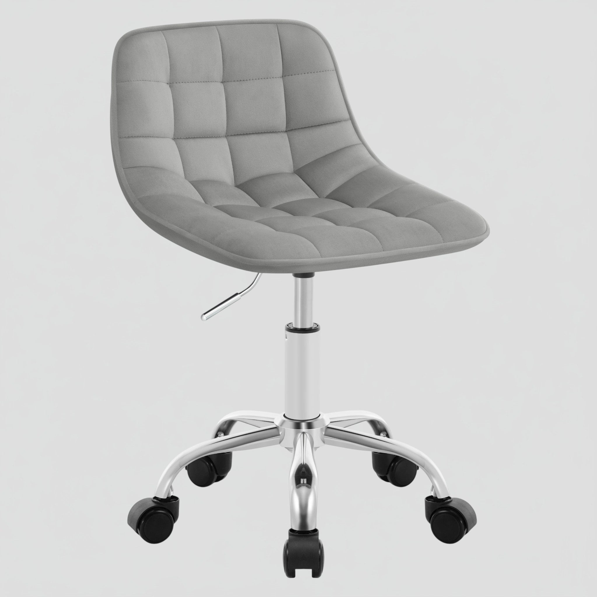 Gris clair Chaise de Bureau Pivotante en Velours avec Dossier Ergonomique et Réglage en Hauteur