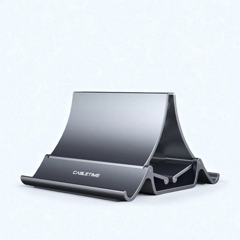Gris Support Ordinateur Portable Vertical Auto-Ajustable - Dissipation Thermique Optimisée