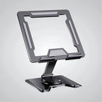 Gris Support Tablette Ajustable en Métal - Station de Travail Ergonomique Pliante et Rotative