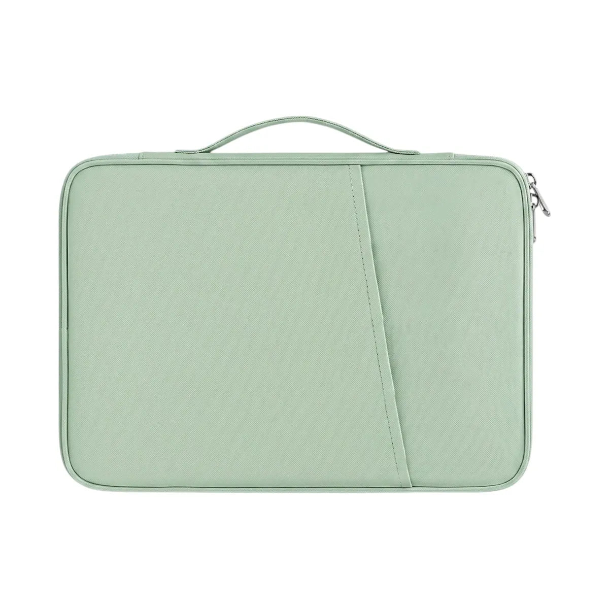 Housse pour ordinateur Aero couleur vert sauge vue de face sur fond blanc