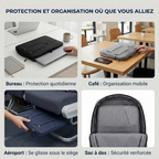 Cas d'utilisation nomade de la housse macbook Cova en déplacement