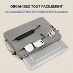 Housse ordinateur Cova grise avec rangements multi-poches pour accessoires