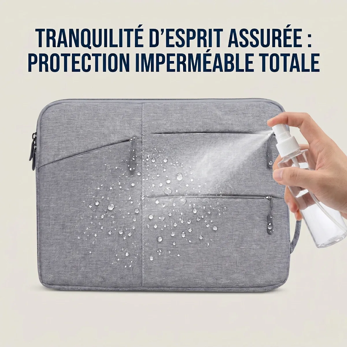 Test d'imperméabilité hydrophobe de la pochette protection macbook Cova