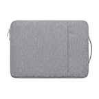 Housse pour ordinateur Denim Nomad gris clair, vue de face orthogonale à plat sur fond blanc.