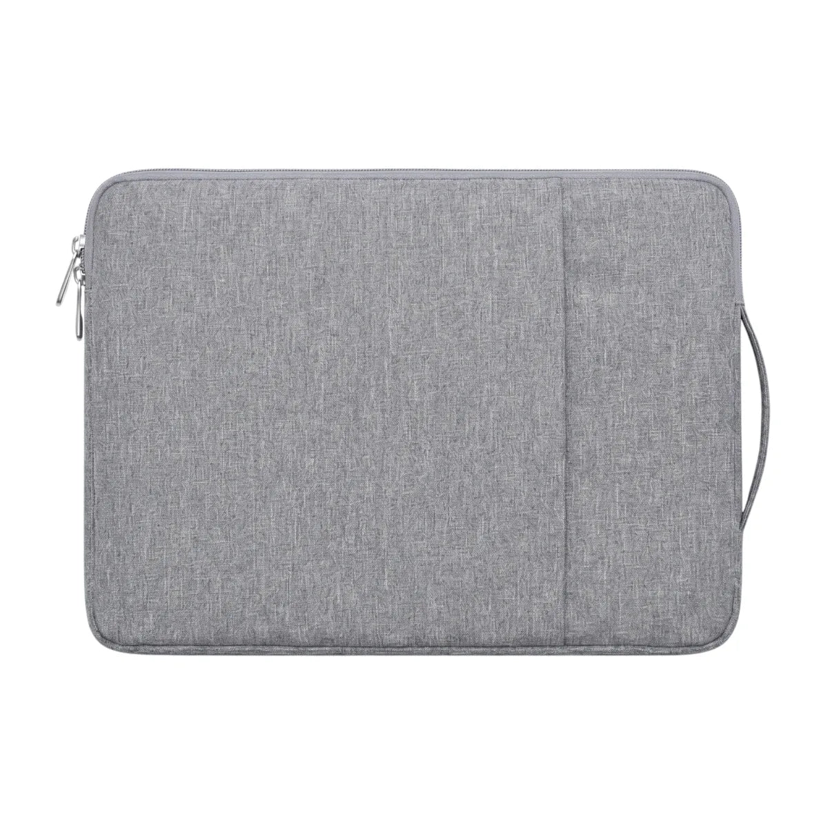 Housse pour ordinateur Denim Nomad gris clair, vue de face orthogonale à plat sur fond blanc.