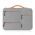 Vue de face de la housse ordinateur Nomad-Stretch gris clair sur fond blanc
