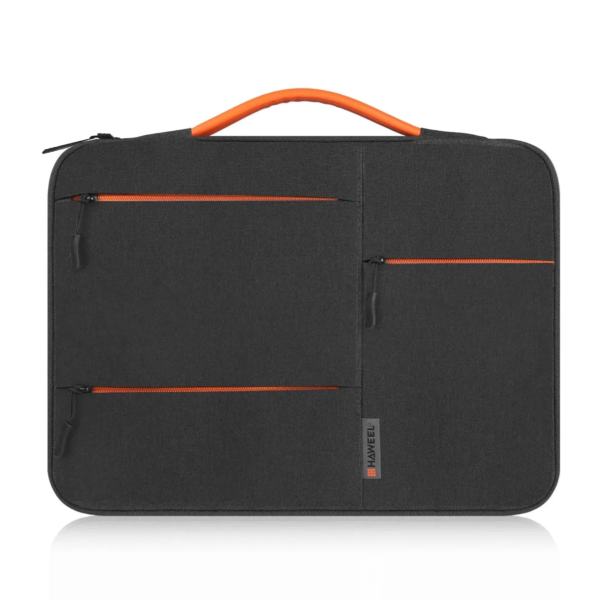Vue de face de la housse ordinateur Nomad-Stretch noir sur fond blanc
