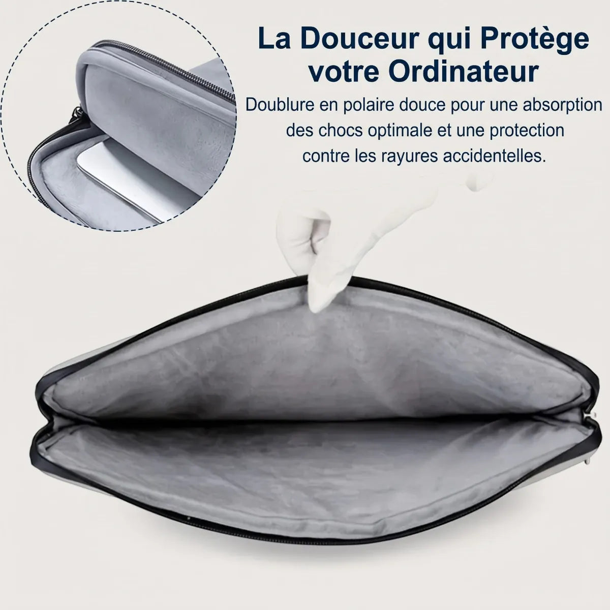 Doublure en polaire ultra-douce de l étui ordinateur portable SoftArmor anti-rayures