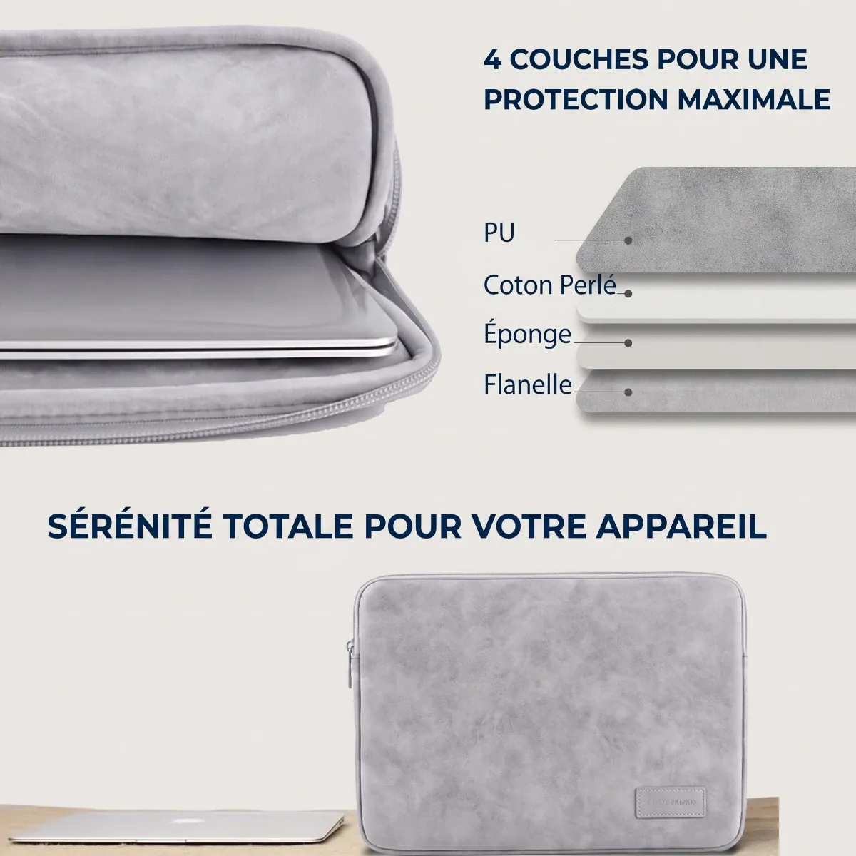 Protection antichoc ordinateur SoftArmor avec rembourrage 4 couches pour housse macbook