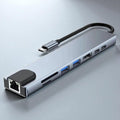 Hub USB-C 8-en-1 Compact en Aluminium Gris Sidéral | HDMI 4K, Ethernet, PD 87W