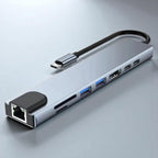 Hub USB-C 8-en-1 Compact en Aluminium Gris Sidéral | HDMI 4K, Ethernet, PD 87W