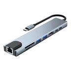 Hub USB-C 8-en-1 Compact en Aluminium Gris Sidéral | HDMI 4K, Ethernet, PD 87W