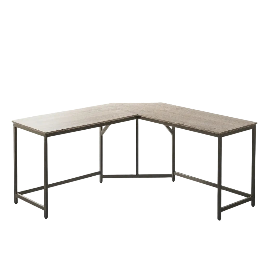Ivoire Bureau d'Angle en L 149x149 cm - Station de Travail Gain d'Espace pour Home Office