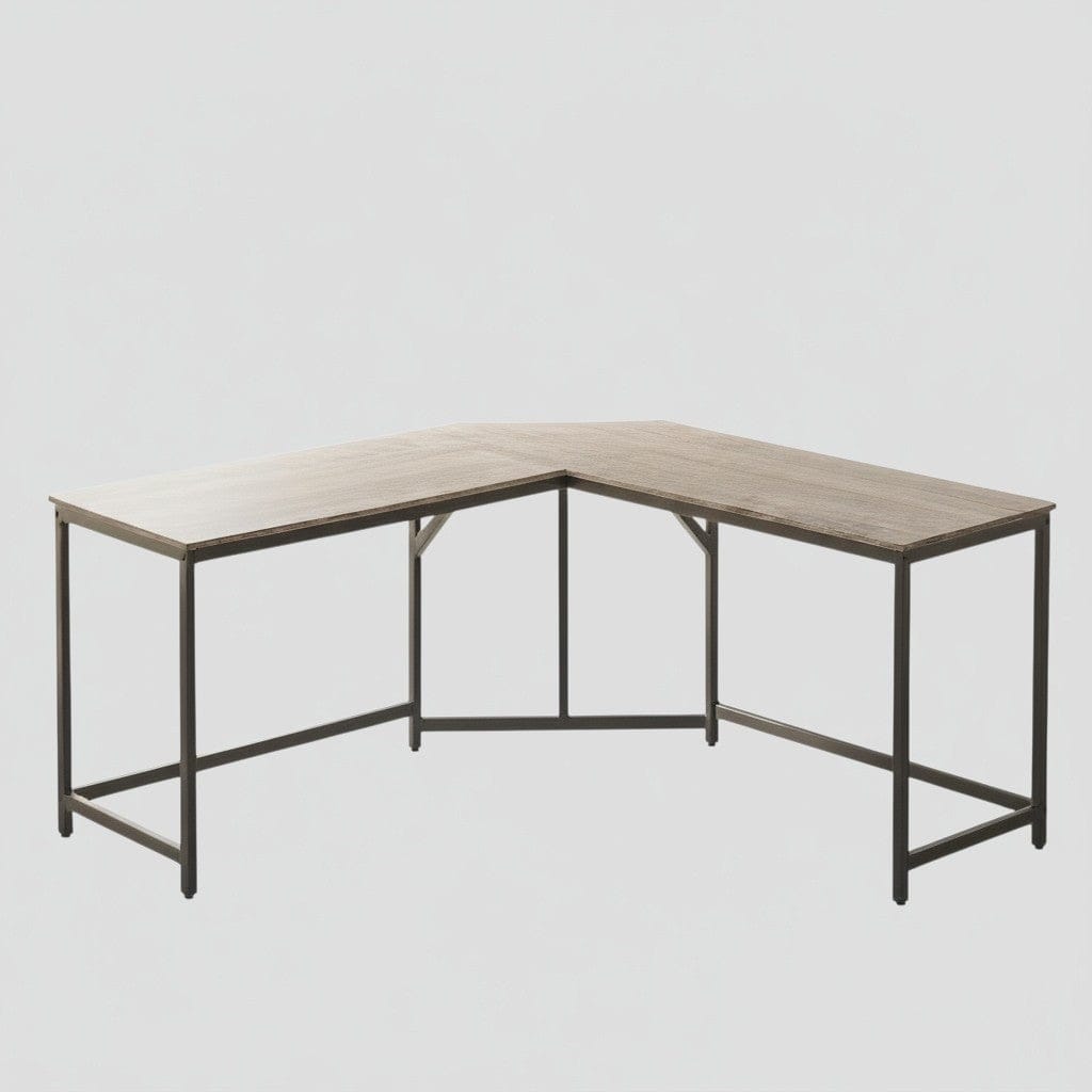 Ivoire Bureau d'Angle en L 149x149 cm - Station de Travail Gain d'Espace pour Home Office