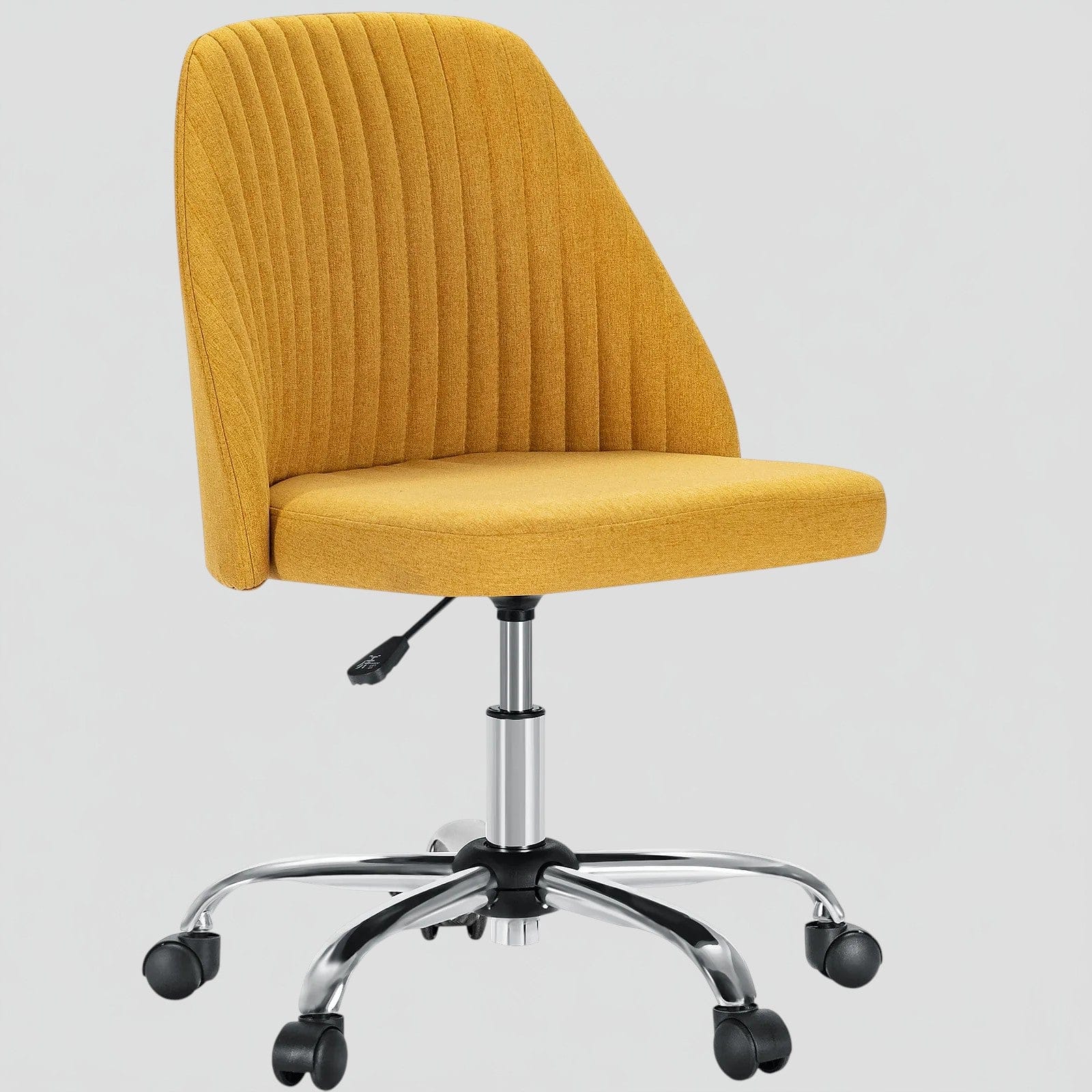 Jaune Chaise de Bureau Pivotante Compacte - Design Moderne avec Roulettes