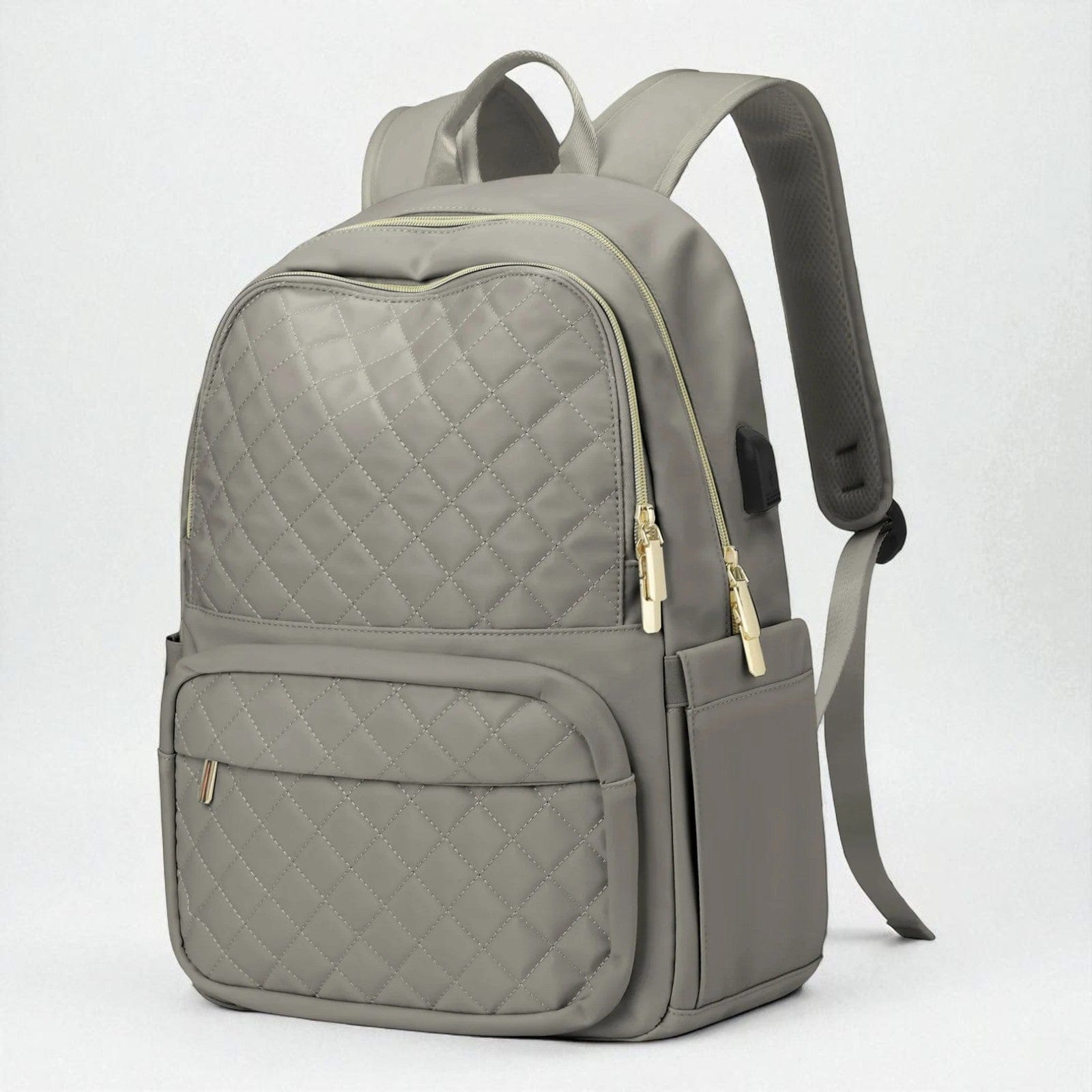 Khaki Sac À Dos Ordinateur Femme Matelassé Élégant 13 À 15,6 Pouces