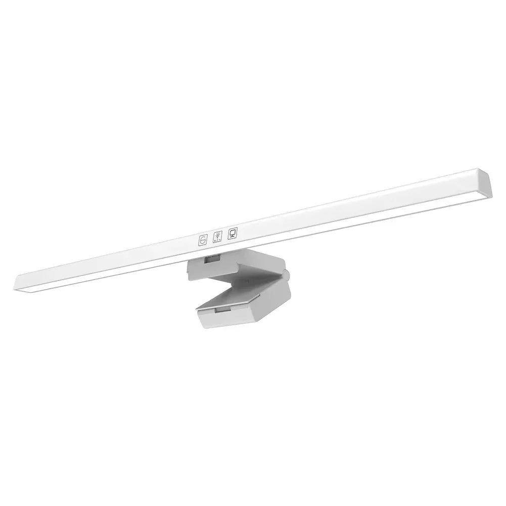 Lampe de bureau Screenbar tactile HELIOS 50cm avec fixation clip intelligente et barre LED blanche épurée.