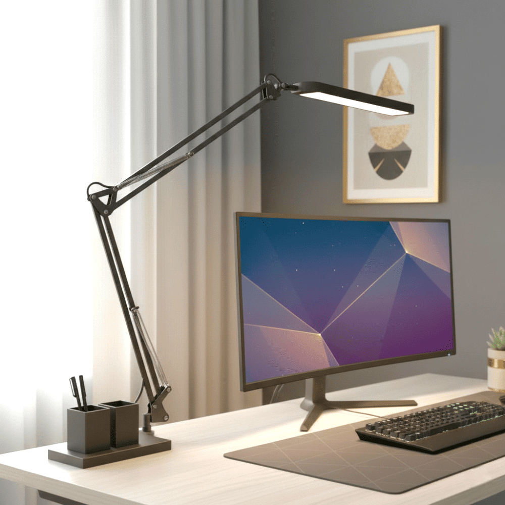 Lampe de Bureau LED Articulée avec Pince - Protection Oculaire et Éclairage Ajustable