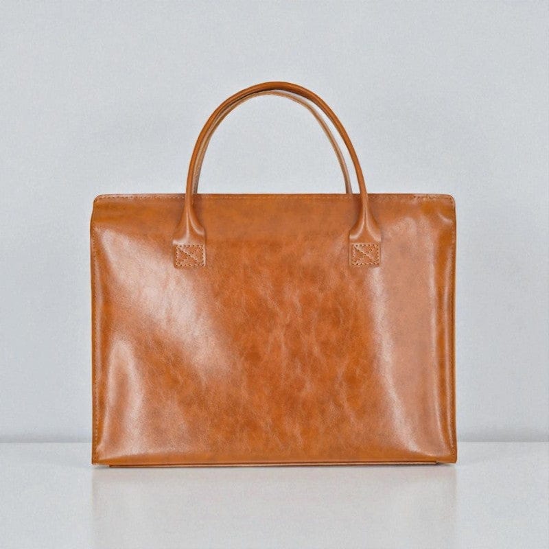 Marron / 15.6 pouces Sacoche Ordinateur Pour Femme Cuir Synthétique Élégant 13 à 16 Pouces