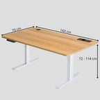 Marron-160*70*116cm Bureau Assis Debout Électrique Réglable en Hauteur 140-160 cm avec Moteur Silencieux