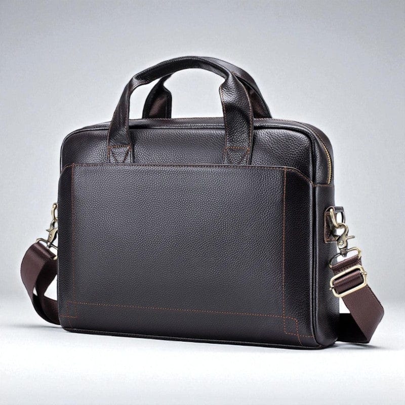 Marron Sacoche Ordinateur Pour Homme en Cuir Pour PC Portable 11"-15" - Sac Business Elégant