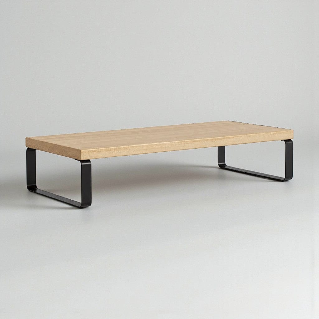 Marron Support Écran Bureau 40cm avec Rangement - Réhausseur Ordinateur Bois et Métal