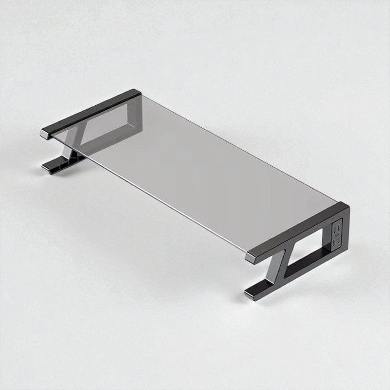 Noir avec USB Réhausseur d'Écran avec Hub USB 4 Ports - Support Écran Ordinateur Ergonomique