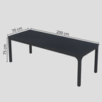 Noir Bureau Bois Double 200 cm - Station de Travail 2 Personnes