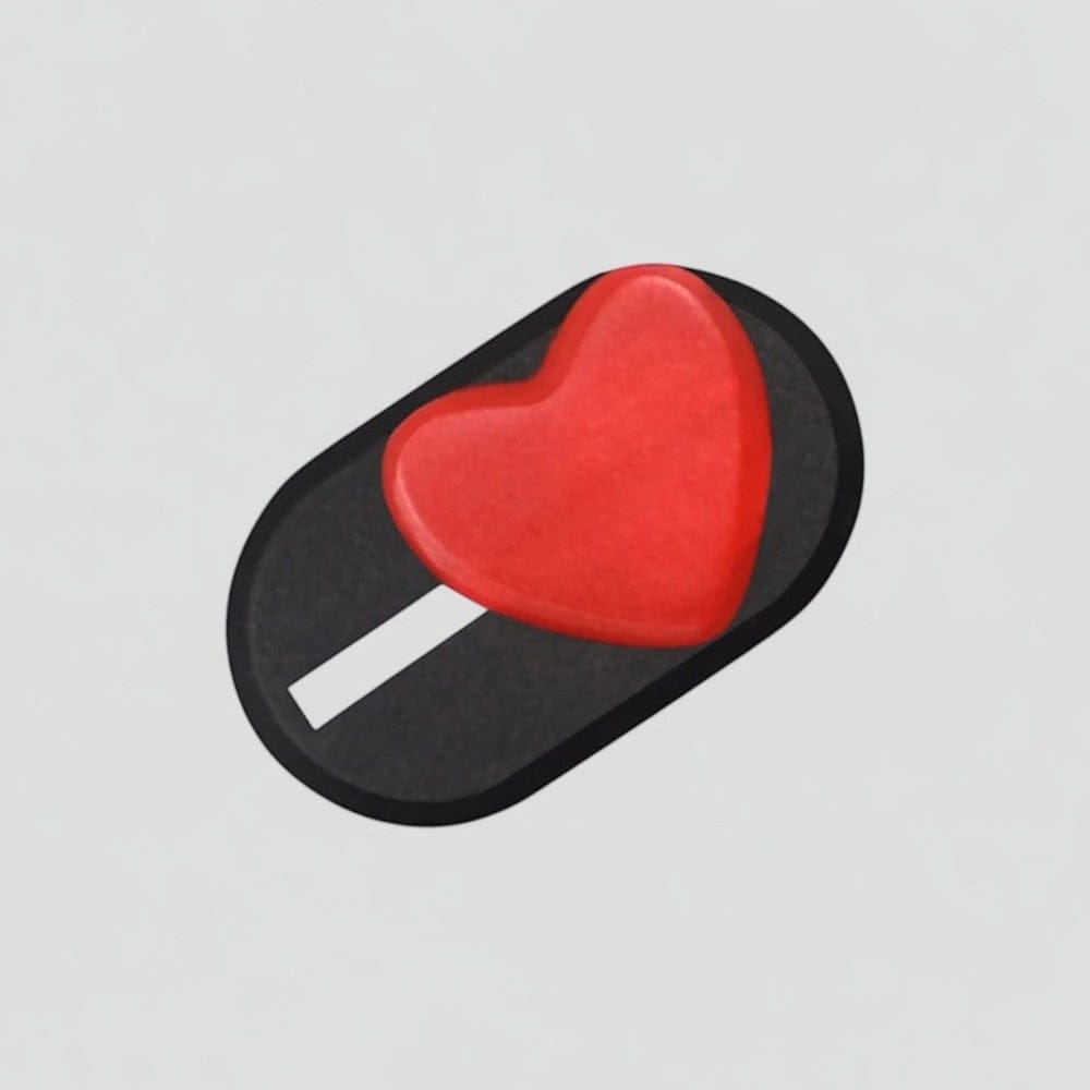 Noir Cache Webcam à Motif Cœur - Protection Ultra-Fine pour Ordinateurs Portables