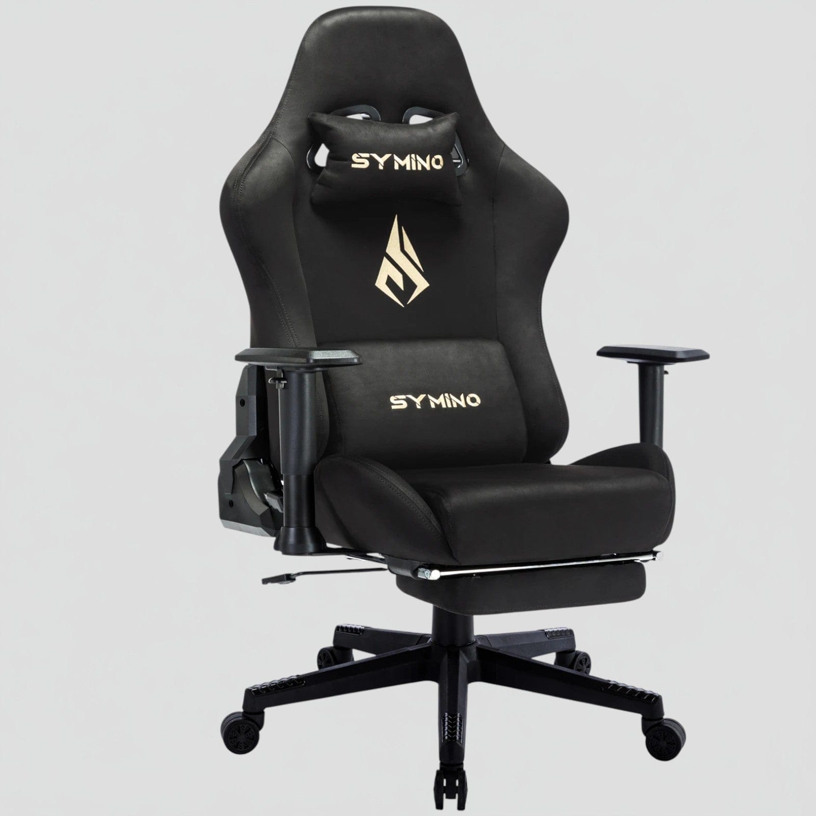 Noir Chaise Gaming Ergonomique avec Repose-Pieds - Fauteuil Bureau Respirant Inclinable 150°