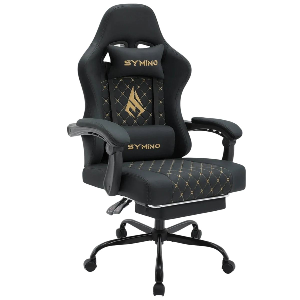 Noir Chaise Gaming Ergonomique avec Repose-Pieds - Style Racing Professionnel