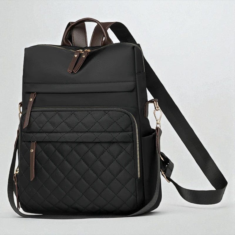 Noir Sac à Dos Ordinateur Femme Élégant Matelassé