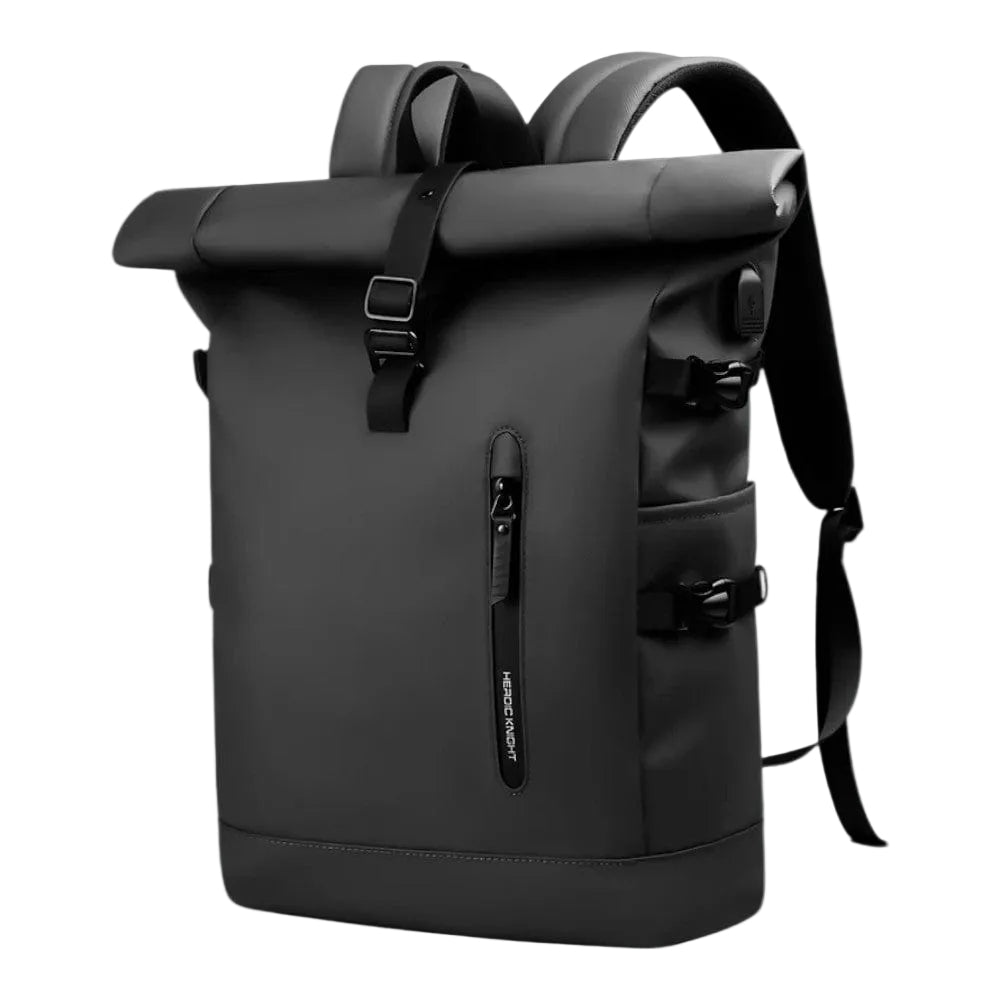 Noir Sac À Dos Ordinateur Portable Extensible 15,6 Pouces Roll-Top Imperméable