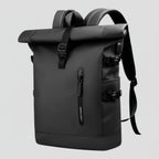 Noir Sac À Dos Ordinateur Portable Extensible 15,6 Pouces Roll-Top Imperméable