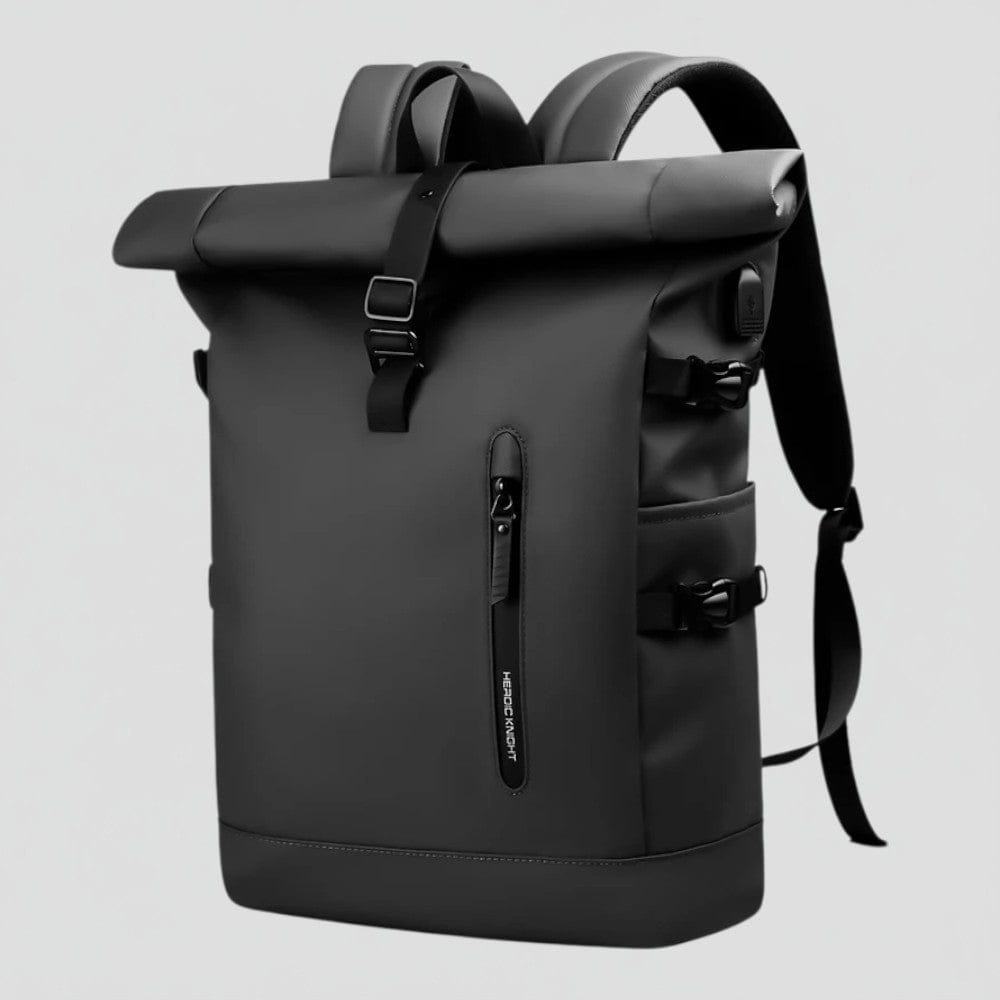 Noir Sac À Dos Ordinateur Portable Extensible 15,6 Pouces Roll-Top Imperméable