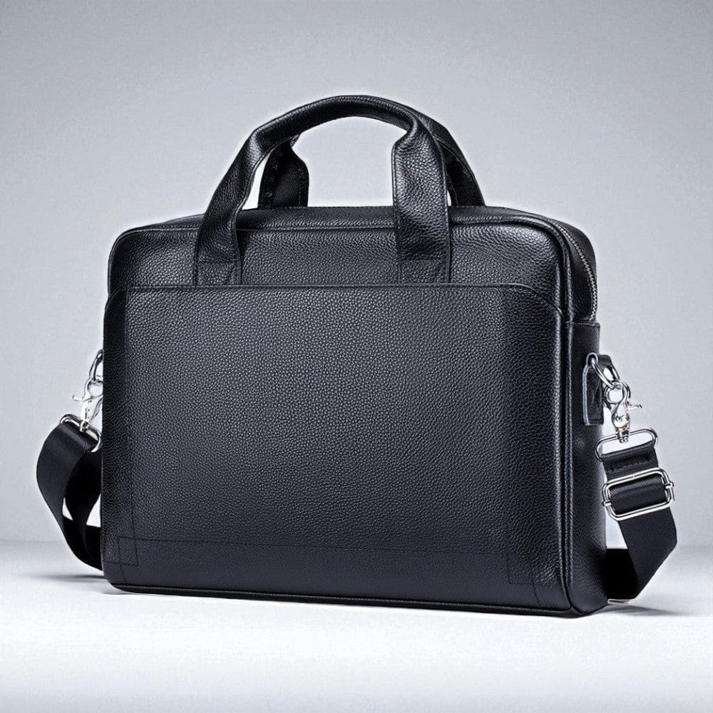 Noir Sacoche Ordinateur Pour Homme en Cuir Pour PC Portable 11"-15" - Sac Business Elégant