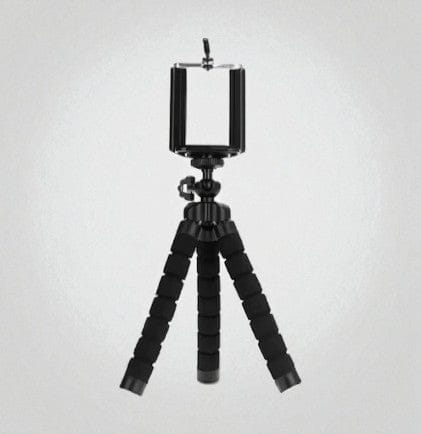 Noir Trépied Téléphone Flexible Mini Octopus - Support Smartphone Universel avec Télécommande Bluetooth