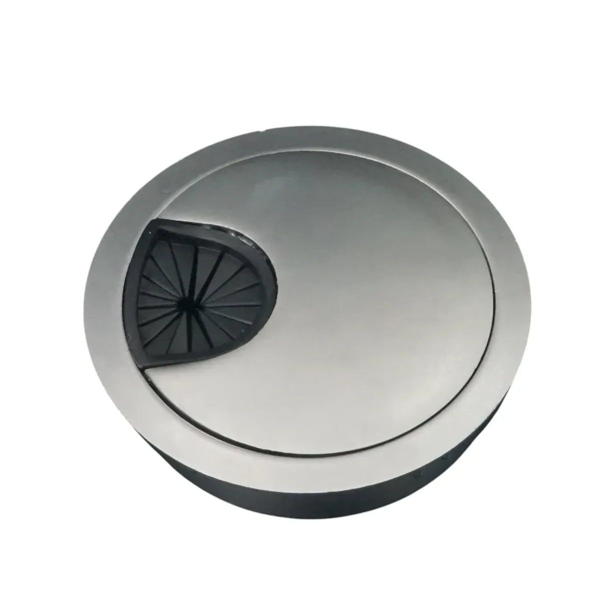Obturateur passe câbles Aura Core chrome perlé, système de gestion de câbles en alliage de zinc.