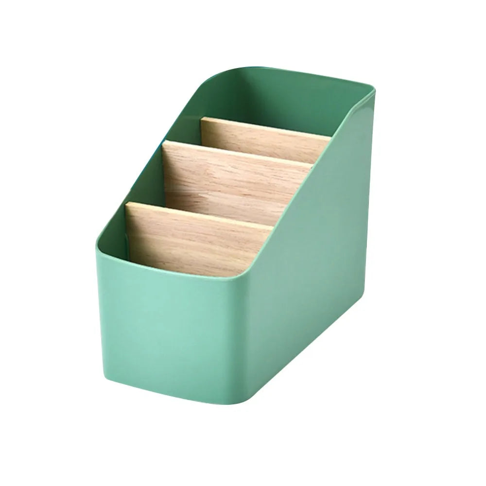 Organisateur de bureau SKALA vert pastel et bois pour rangement stylé.