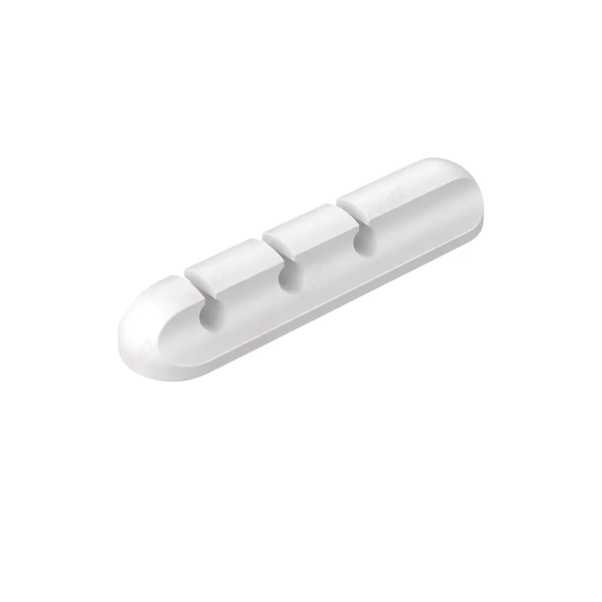 Support adhésif Silent Grid blanc 3 clips pour câbles USB et alimentation, idéal pour table de nuit.